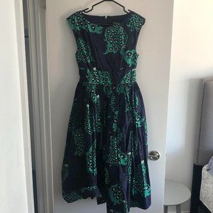 Modcloth Dress Swing Peacock Vintage Feel